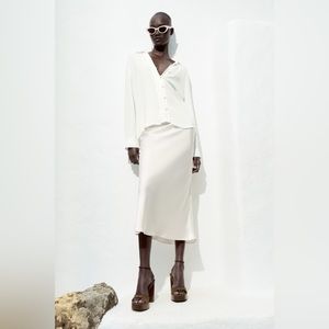 COPY - NWT Zara Satin Effect Midi Skirt, Size Small